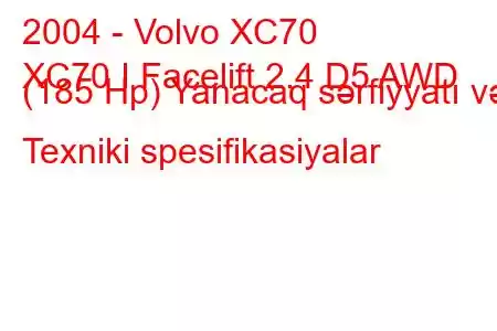 2004 - Volvo XC70
XC70 I Facelift 2.4 D5 AWD (185 Hp) Yanacaq sərfiyyatı və Texniki spesifikasiyalar