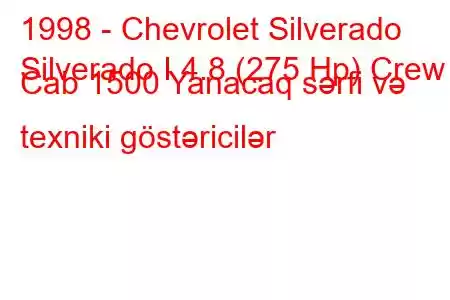 1998 - Chevrolet Silverado
Silverado I 4.8 (275 Hp) Crew Cab 1500 Yanacaq sərfi və texniki göstəricilər