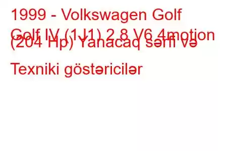 1999 - Volkswagen Golf
Golf IV (1J1) 2.8 V6 4motion (204 Hp) Yanacaq sərfi və Texniki göstəricilər