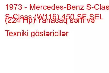 1973 - Mercedes-Benz S-Class
S-Class (W116) 450 SE,SEL (224 Hp) Yanacaq sərfi və Texniki göstəricilər