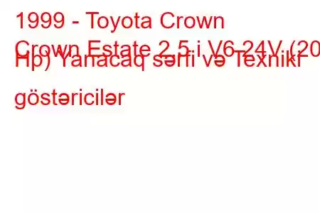 1999 - Toyota Crown
Crown Estate 2.5 i V6 24V (200 Hp) Yanacaq sərfi və Texniki göstəricilər