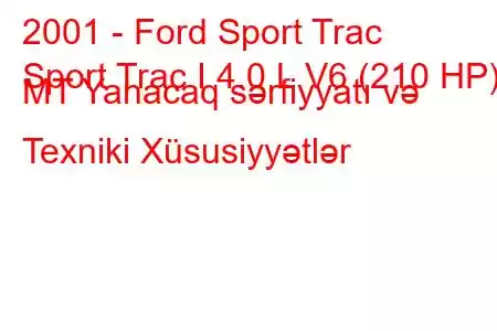 2001 - Ford Sport Trac
Sport Trac I 4.0 L V6 (210 HP) MT Yanacaq sərfiyyatı və Texniki Xüsusiyyətlər