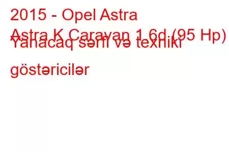 2015 - Opel Astra
Astra K Caravan 1.6d (95 Hp) Yanacaq sərfi və texniki göstəricilər