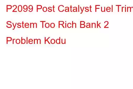 P2099 Post Catalyst Fuel Trim System Too Rich Bank 2 Problem Kodu