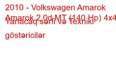 2010 - Volkswagen Amarok
Amarok 2.0d MT (140 Hp) 4x4 Yanacaq sərfi və Texniki göstəricilər