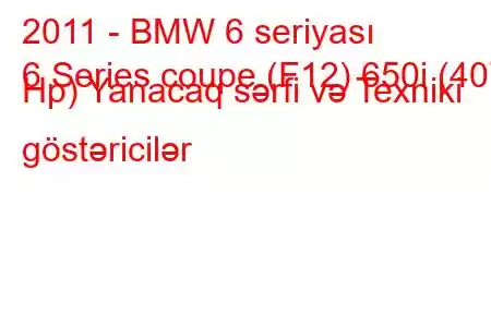 2011 - BMW 6 seriyası
6 Series coupe (F12) 650i (407 Hp) Yanacaq sərfi və Texniki göstəricilər