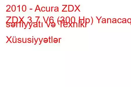 2010 - Acura ZDX
ZDX 3.7 V6 (300 Hp) Yanacaq sərfiyyatı və Texniki Xüsusiyyətlər