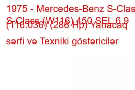 1975 - Mercedes-Benz S-Class
S-Class (W116) 450 SEL 6.9 (116.036) (286 Hp) Yanacaq sərfi və Texniki göstəricilər