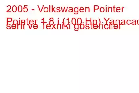 2005 - Volkswagen Pointer
Pointer 1.8 i (100 Hp) Yanacaq sərfi və Texniki göstəricilər