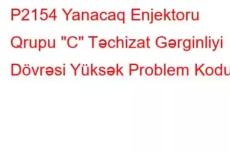 P2154 Yanacaq Enjektoru Qrupu 