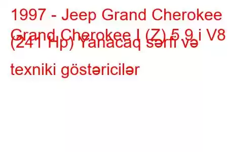 1997 - Jeep Grand Cherokee
Grand Cherokee I (Z) 5.9 i V8 (241 Hp) Yanacaq sərfi və texniki göstəricilər