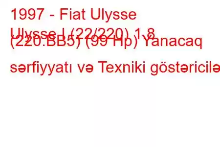 1997 - Fiat Ulysse
Ulysse I (22/220) 1.8 (220.BB5) (99 Hp) Yanacaq sərfiyyatı və Texniki göstəricilər