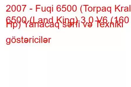 2007 - Fuqi 6500 (Torpaq Kralı)
6500 (Land King) 3.0 V6 (160 Hp) Yanacaq sərfi və Texniki göstəricilər