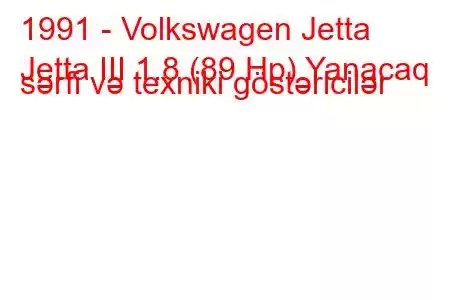 1991 - Volkswagen Jetta
Jetta III 1.8 (89 Hp) Yanacaq sərfi və texniki göstəricilər