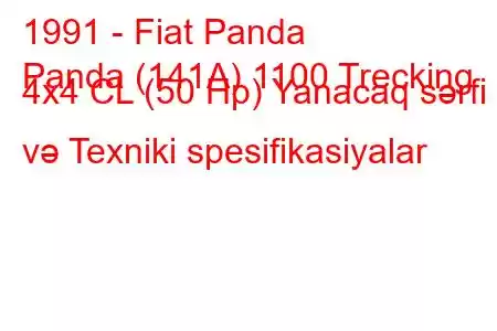 1991 - Fiat Panda
Panda (141A) 1100 Trecking 4x4 CL (50 Hp) Yanacaq sərfi və Texniki spesifikasiyalar