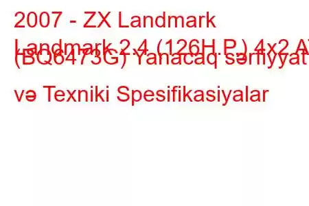 2007 - ZX Landmark
Landmark 2.4 (126H.P.) 4x2 AT (BQ6473G) Yanacaq sərfiyyatı və Texniki Spesifikasiyalar