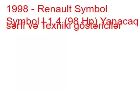 1998 - Renault Symbol
Symbol I 1.4 (98 Hp) Yanacaq sərfi və Texniki göstəricilər