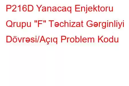 P216D Yanacaq Enjektoru Qrupu 