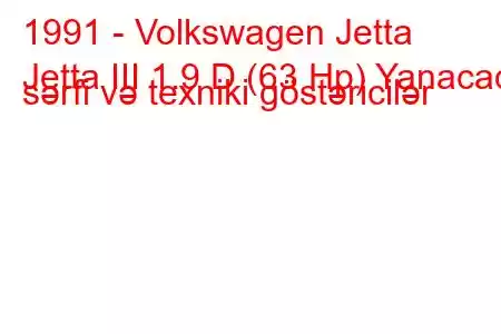 1991 - Volkswagen Jetta
Jetta III 1.9 D (63 Hp) Yanacaq sərfi və texniki göstəricilər