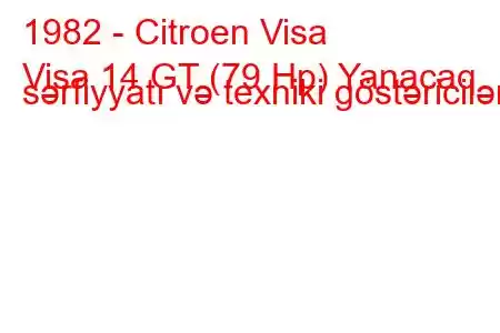 1982 - Citroen Visa
Visa 14 GT (79 Hp) Yanacaq sərfiyyatı və texniki göstəricilər