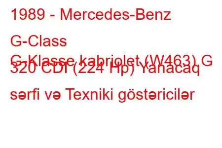 1989 - Mercedes-Benz G-Class
G-Klasse kabriolet (W463) G 320 CDI (224 Hp) Yanacaq sərfi və Texniki göstəricilər