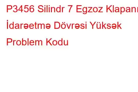 P3456 Silindr 7 Egzoz Klapanı İdarəetmə Dövrəsi Yüksək Problem Kodu