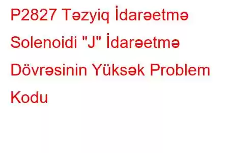 P2827 Təzyiq İdarəetmə Solenoidi 