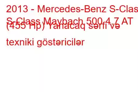 2013 - Mercedes-Benz S-Class
S-Class Maybach 500 4.7 AT (455 Hp) Yanacaq sərfi və texniki göstəricilər