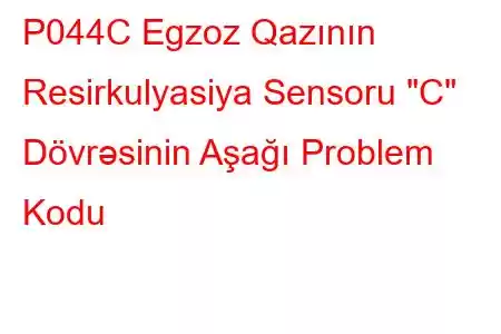 P044C Egzoz Qazının Resirkulyasiya Sensoru 