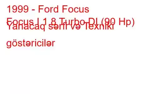 1999 - Ford Focus
Focus I 1.8 Turbo DI (90 Hp) Yanacaq sərfi və Texniki göstəricilər