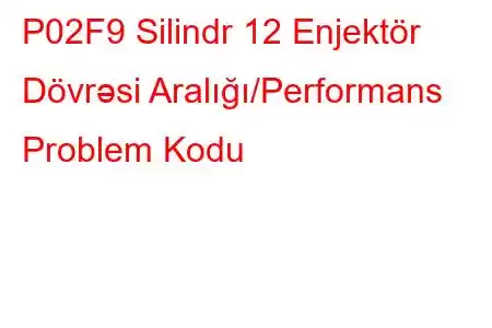 P02F9 Silindr 12 Enjektör Dövrəsi Aralığı/Performans Problem Kodu