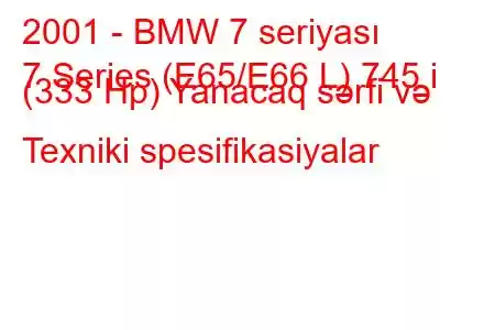 2001 - BMW 7 seriyası
7 Series (E65/E66 L) 745 i (333 Hp) Yanacaq sərfi və Texniki spesifikasiyalar