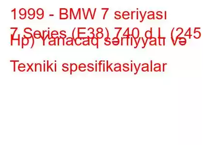 1999 - BMW 7 seriyası
7 Series (E38) 740 d L (245 Hp) Yanacaq sərfiyyatı və Texniki spesifikasiyalar