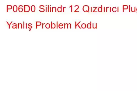 P06D0 Silindr 12 Qızdırıcı Plug Yanlış Problem Kodu