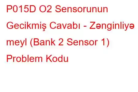 P015D O2 Sensorunun Gecikmiş Cavabı - Zənginliyə meyl (Bank 2 Sensor 1) Problem Kodu