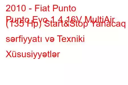 2010 - Fiat Punto
Punto Evo 1.4 16V MultiAir (135 Hp) Start&Stop Yanacaq sərfiyyatı və Texniki Xüsusiyyətlər