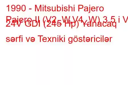 1990 - Mitsubishi Pajero
Pajero II (V2_W,V4_W) 3.5 i V6 24V GDI (245 Hp) Yanacaq sərfi və Texniki göstəricilər