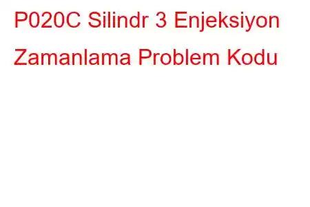 P020C Silindr 3 Enjeksiyon Zamanlama Problem Kodu