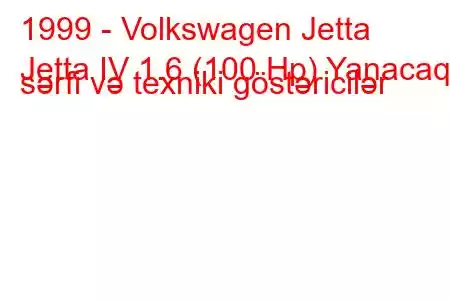 1999 - Volkswagen Jetta
Jetta IV 1.6 (100 Hp) Yanacaq sərfi və texniki göstəricilər