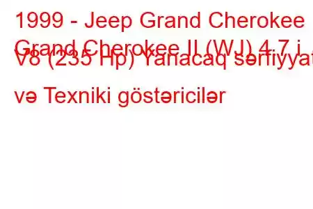 1999 - Jeep Grand Cherokee
Grand Cherokee II (WJ) 4.7 i V8 (235 Hp) Yanacaq sərfiyyatı və Texniki göstəricilər