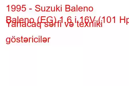 1995 - Suzuki Baleno
Baleno (EG) 1.6 i 16V (101 Hp) Yanacaq sərfi və texniki göstəricilər