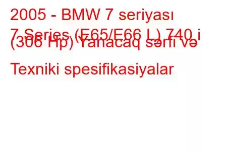 2005 - BMW 7 seriyası
7 Series (E65/E66 L) 740 i (306 Hp) Yanacaq sərfi və Texniki spesifikasiyalar