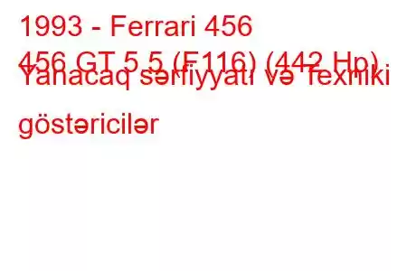 1993 - Ferrari 456
456 GT 5.5 (F116) (442 Hp) Yanacaq sərfiyyatı və Texniki göstəricilər