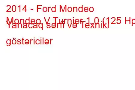 2014 - Ford Mondeo
Mondeo V Turnier 1.0 (125 Hp) Yanacaq sərfi və Texniki göstəricilər