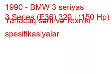 1990 - BMW 3 seriyası
3 Series (E36) 320 i (150 Hp) Yanacaq sərfi və Texniki spesifikasiyalar