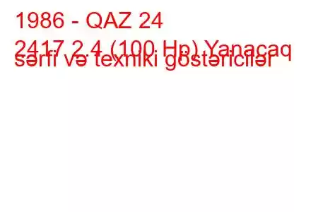 1986 - QAZ 24
2417 2.4 (100 Hp) Yanacaq sərfi və texniki göstəricilər