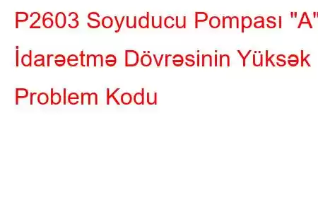 P2603 Soyuducu Pompası 