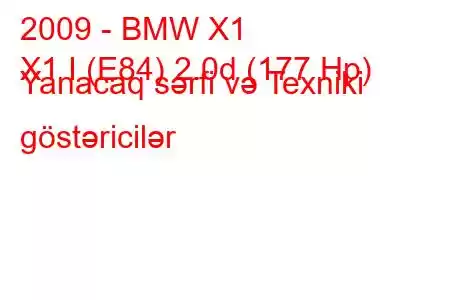 2009 - BMW X1
X1 I (E84) 2.0d (177 Hp) Yanacaq sərfi və Texniki göstəricilər