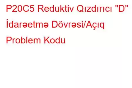 P20C5 Reduktiv Qızdırıcı 