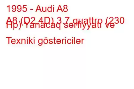 1995 - Audi A8
A8 (D2,4D) 3.7 quattro (230 Hp) Yanacaq sərfiyyatı və Texniki göstəricilər